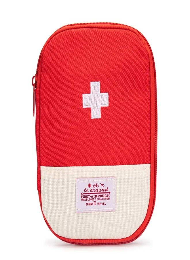 Jipemtra First Aid Backpack Empty Medical First Aid Bag Red Emergency Treatment First Responder Trauma Bag for Preschool Child Care Center Field Trips Camping Daycare (Red with Inside Mesh Bags) - Image 1