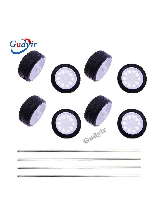 8Pcs 30mm Toy Car Wheels And 4Pcs Shaft Axles For DIY RC Model Car Accessories - Image 2