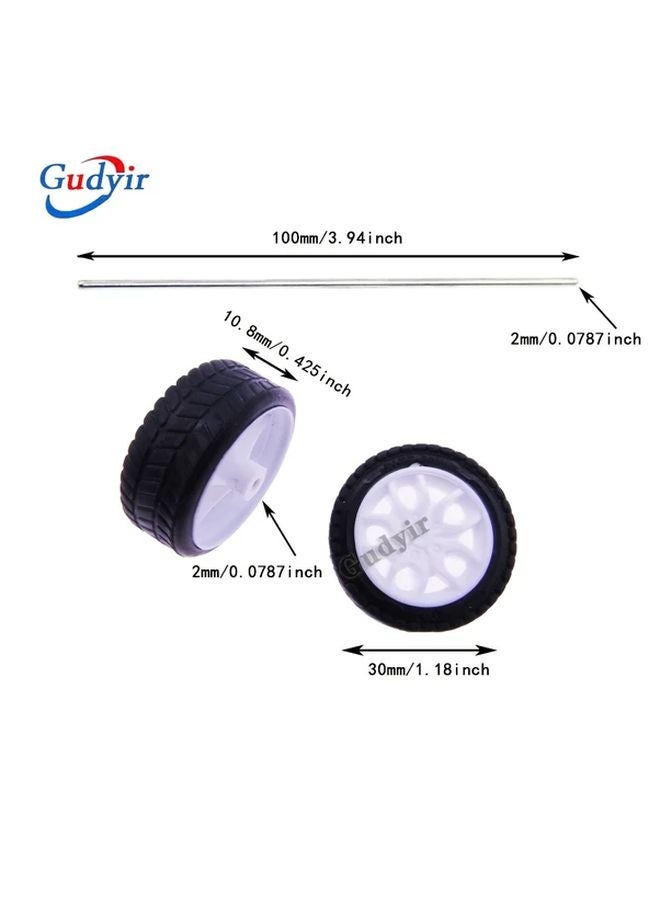 8Pcs 30mm Toy Car Wheels And 4Pcs Shaft Axles For DIY RC Model Car Accessories - Image 3