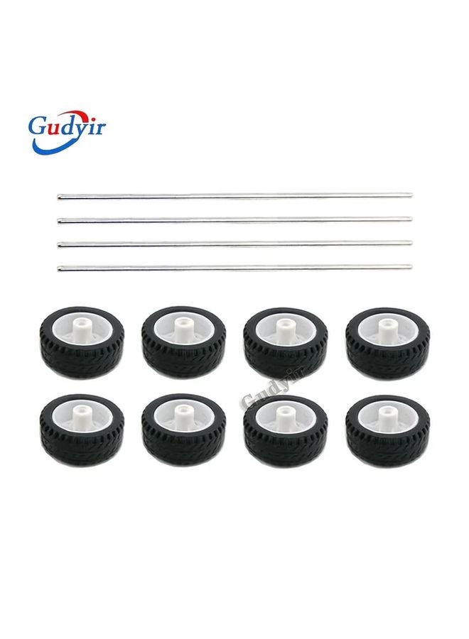 8Pcs 30mm Toy Car Wheels And 4Pcs Shaft Axles For DIY RC Model Car Accessories - Image 5