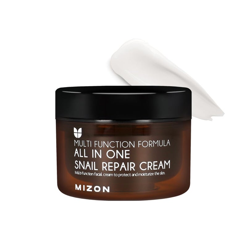 MIZON AllinOne Snail Repair Cream Korean Face Moisturizer with Snail Mucin 12 Natural Extracts Hydrating & Nourishing Cream for Fine Lines Wrinkles & Blemish Care â€“ BigPresentation(4.06 fl oz) - Image 1