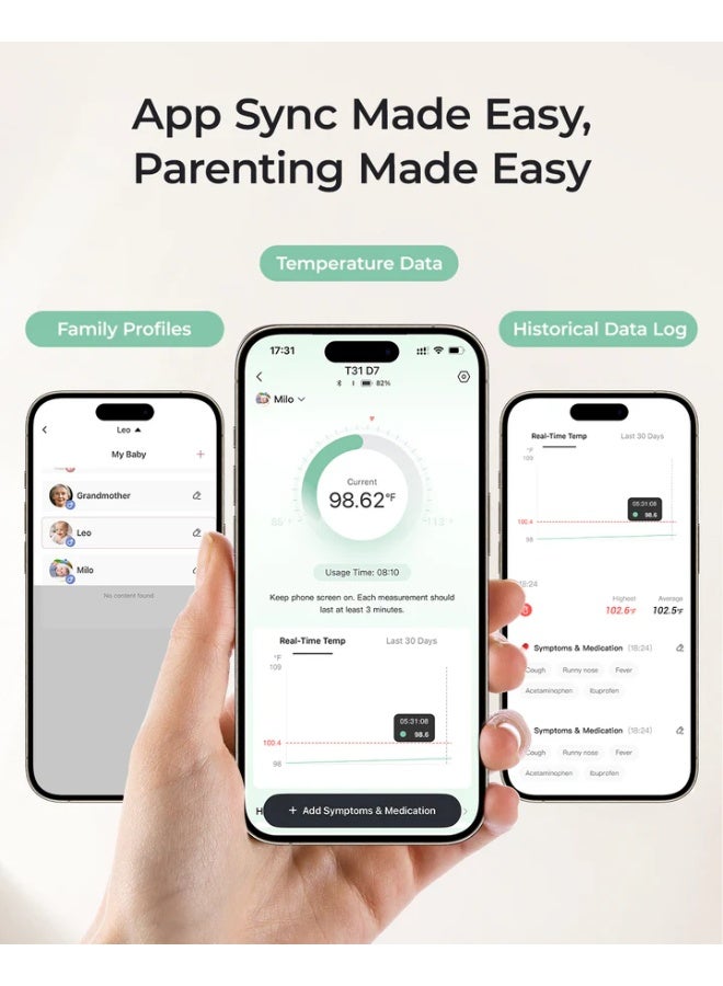 Momcozy Wearable Smart Baby Thermometer Medical Accuracy with Real Time App Monitoring - Image 3