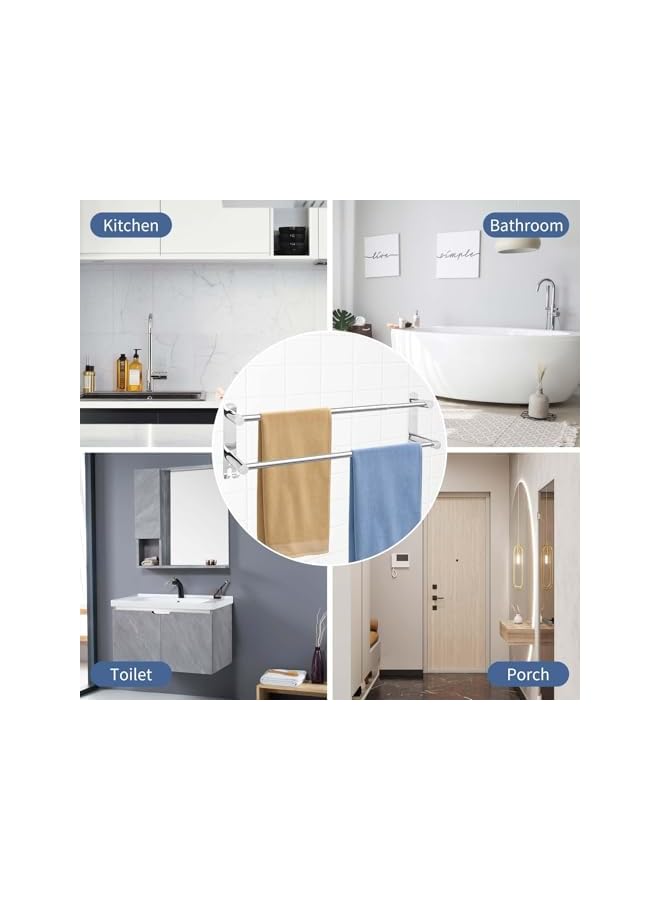 S-TOP Double Towel Bar for Bathroom, Adjustable 43-75cm Bathroom Towel Rack Wall Mounted, 304 Stainless Steel Towel Rail for Bathroom, Suitable for Bathroom Bar Kitchen Hotel - Image 3