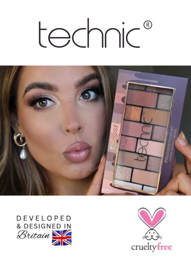 Technic UK Exposed Gift 14 Pc All-in-One Makeup Kit (3 eye products in black), Neutral Day to Night Looks - Image 3