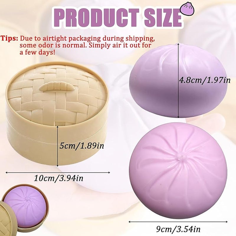 Dumpling Squishy Toy,Large Cute Fingertip Sensory Dough,A Steamed Bun-Shaped Stress-Relieving Toy Suitable for Adults and veryone,Perfect for Classroom Rewards and Party Gifts (Pur - Image 4