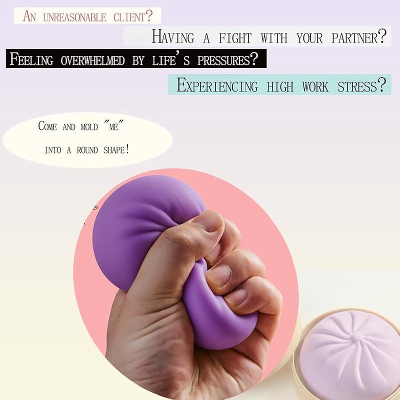 Dumpling Squishy Toy,Large Cute Fingertip Sensory Dough,A Steamed Bun-Shaped Stress-Relieving Toy Suitable for Adults and veryone,Perfect for Classroom Rewards and Party Gifts (Pur - Image 5