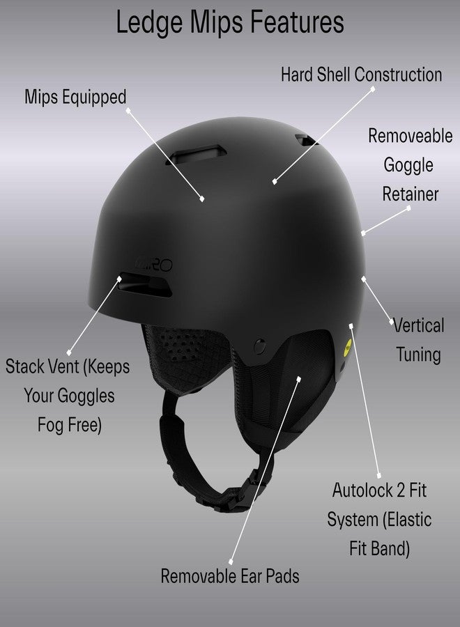 Giro Ledge MIPS Snow Helmet - Matte Graphite - Size S (52-55.5cm) - Image 3