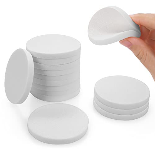 Molain Round Sponge Puff Set 12 Pieces 22 Inch White Facial Puffs Foam Sponges Applicator For Liquid Foundation Makeup Cosmetic Facial Cleanser - Image 3