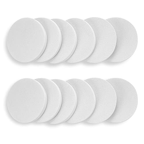 Molain Round Sponge Puff Set 12 Pieces 22 Inch White Facial Puffs Foam Sponges Applicator For Liquid Foundation Makeup Cosmetic Facial Cleanser - Image 1