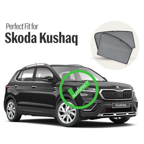 Autofact Car Sunshades for Skoda Kushaq, UV Protection, Useful Car Accessories, Custom fit Sun Shades for Side Windows, Set of 4 - Image 2