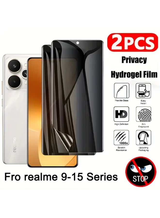2 قطع من فيلم الهيدروجيل الخصوصي لـ Realme 14 Pro، واقي شاشة ناعم مضاد للتجسس - Image 1