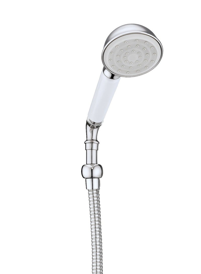GS Rubinetterie Vittoriana Concealed Bath Shower Mixer Set, Chrome, Dual Handle with Diverter, Hand Shower & Wall Spout, Premium Brass, Made in Italy, Model 1708C - Image 3