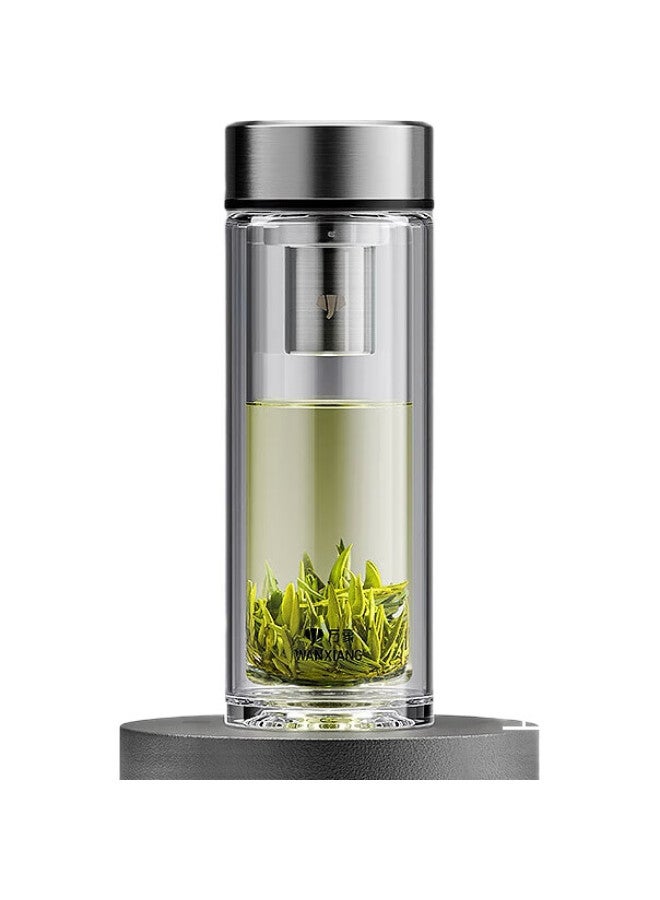 Wanxiang Double-Layer Glass Cup, Business Office V148Rl, Car Portable Gift Box, Tea Infuser, 370Ml Large Capacity, Home Water Cup - Image 1
