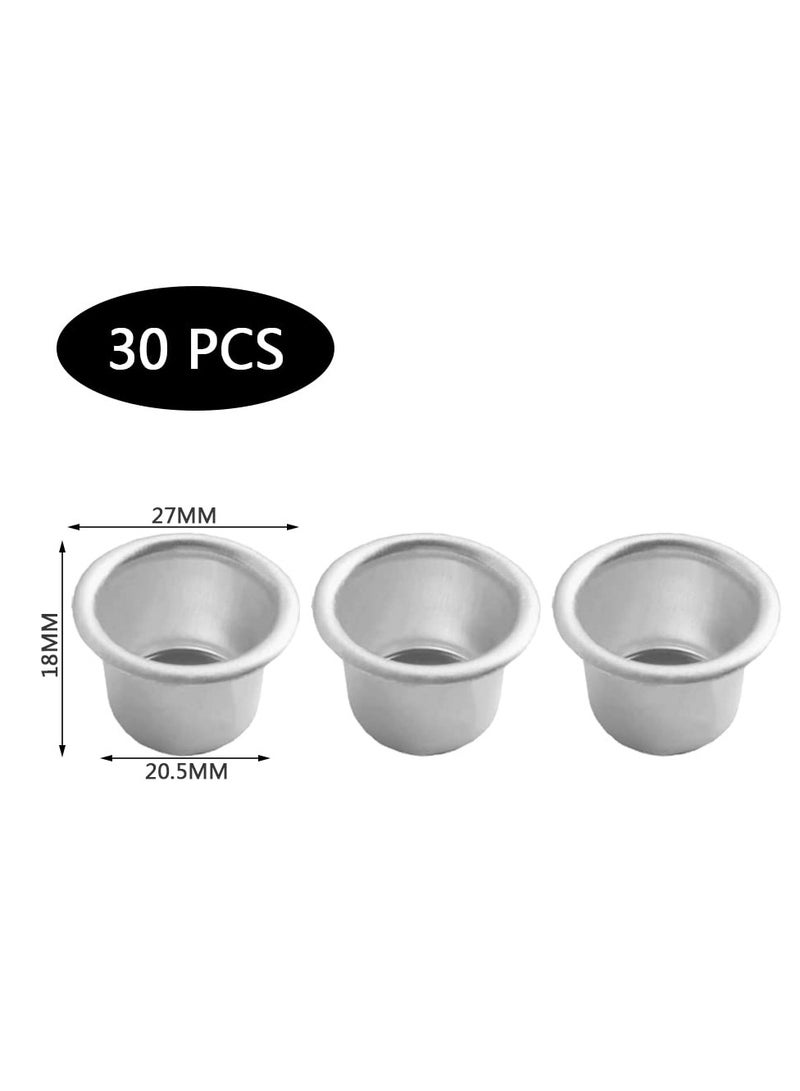 SYOSI 30 Pieces Metal Candle Cups, Decorative Candlestick Holder Prevents from Wax Dripping DIY Tealight Candle Holders for Lamp or Candle Making, Home, Wedding - Image 2