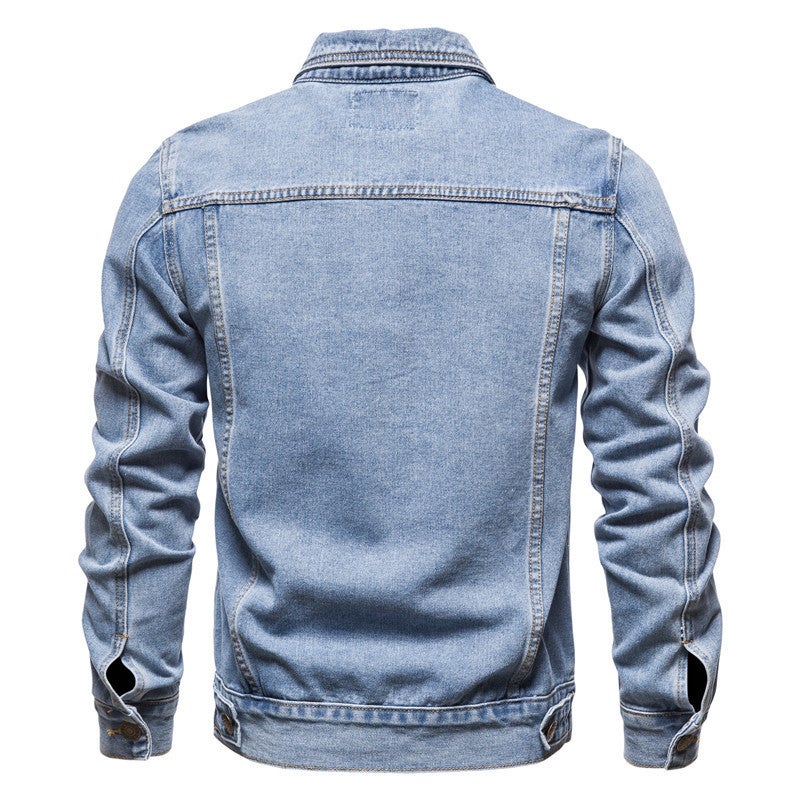 2024 European Size Fried Street Men'S Denim Jacket Cotton Fashion Casual Slim Jacket Men'S Denim Jacket - Image 4
