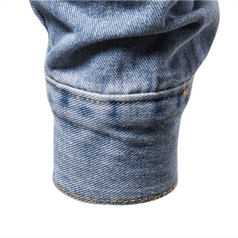 2024 European Size Fried Street Men'S Denim Jacket Cotton Fashion Casual Slim Jacket Men'S Denim Jacket - Image 5