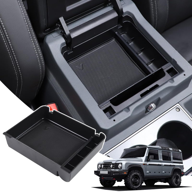 Tumukiw Center Console Organizer Tray Armrest Storage Box Compatible with INEOS Grenadier 20202024 NonSlip Center Console Tray Armrest Secondary Storage Tray Phone Key Organizer Container