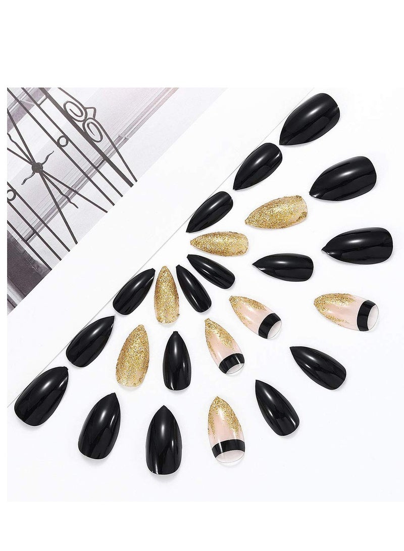 24-Piece Salon Acrylic False Nails Set - Image 2