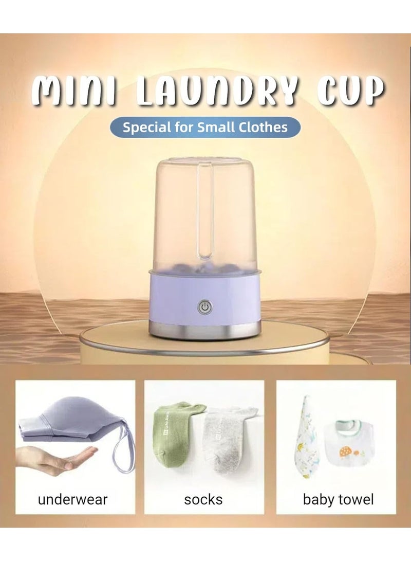 إلترازون Wireless Mini Underwear Washing Machine 1L – Portable USB-Powered Washer for Deep Cleaning Socks, Lingerie, Baby Clothes & More – Ideal for Travel, Dorms & Small Living Spaces – Purple  - Image 2