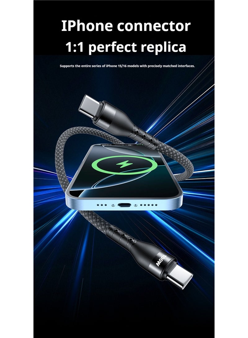 100W Magnetic Self-Coiling USB-C Cable (2M) - Fast Charging, Tangle-Free, Durable Braided Cable for Laptop, Phone, Tablet - Image 5
