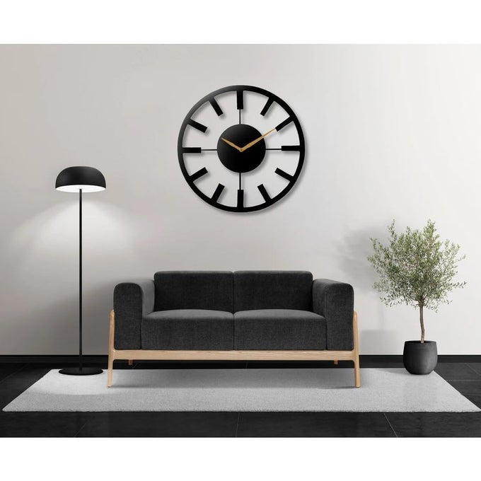 METAL WALL CLOCK LARGE METAL WALL CLOCK FOR LIVING ROOM BEDROOM KITCHEN LATIN NUMERAL WALL CLOCK ANTIQUE METAL WALL CLOCK BLACK 40 CM