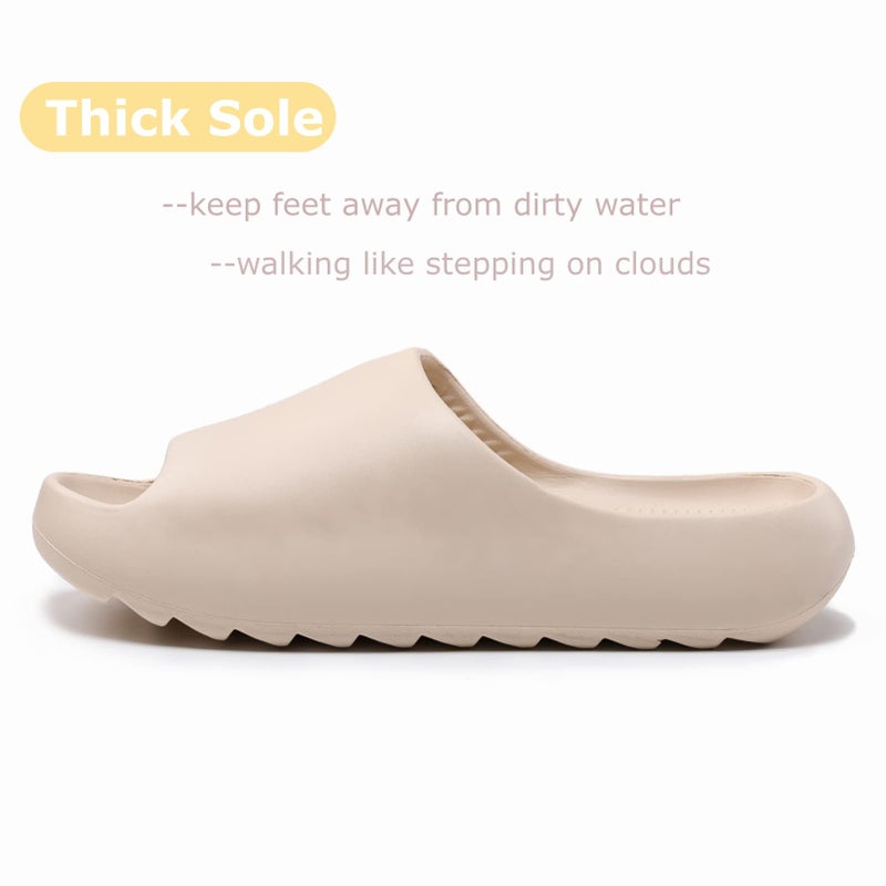 Cushioned Non-Slip Waterproof EVA Slides for Women Men and Kids, Soft Thick Sole Shower Sandals - Image 2