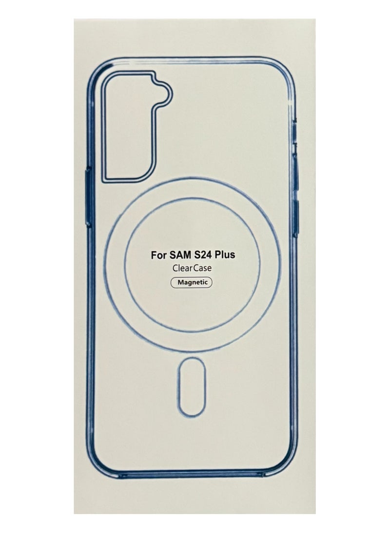 ماجنيتك مقناطیسی پتلا شفاف لچکدار TPU شاک پروف میگ سیف بیک فون کیس کور Samsung Galaxy S24 Plus / S24+ 5G 2024 کلیئر کے لیے