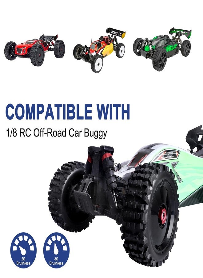 Hobbyfire PreGlued 17mm Hex RC Wheels and Tires 1/8 Scale RC Buggy Tires for Arrma Typhon 6S 3S Talion 6S, Losi 8IGHT, HPI, Team Associated - Image 3