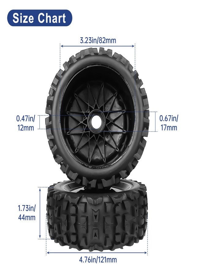 Hobbyfire PreGlued 17mm Hex RC Wheels and Tires 1/8 Scale RC Buggy Tires for Arrma Typhon 6S 3S Talion 6S, Losi 8IGHT, HPI, Team Associated - Image 2