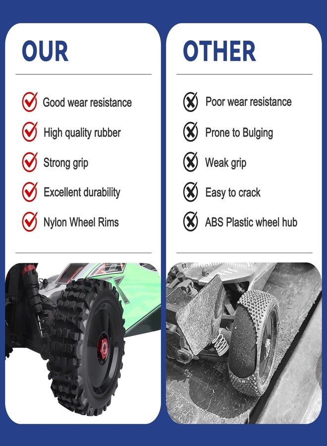 Hobbyfire PreGlued 17mm Hex RC Wheels and Tires 1/8 Scale RC Buggy Tires for Arrma Typhon 6S 3S Talion 6S, Losi 8IGHT, HPI, Team Associated - Image 5