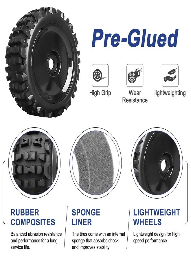 Hobbyfire PreGlued 17mm Hex RC Wheels and Tires 1/8 Scale RC Buggy Tires for Arrma Typhon 6S 3S Talion 6S, Losi 8IGHT, HPI, Team Associated - Image 4