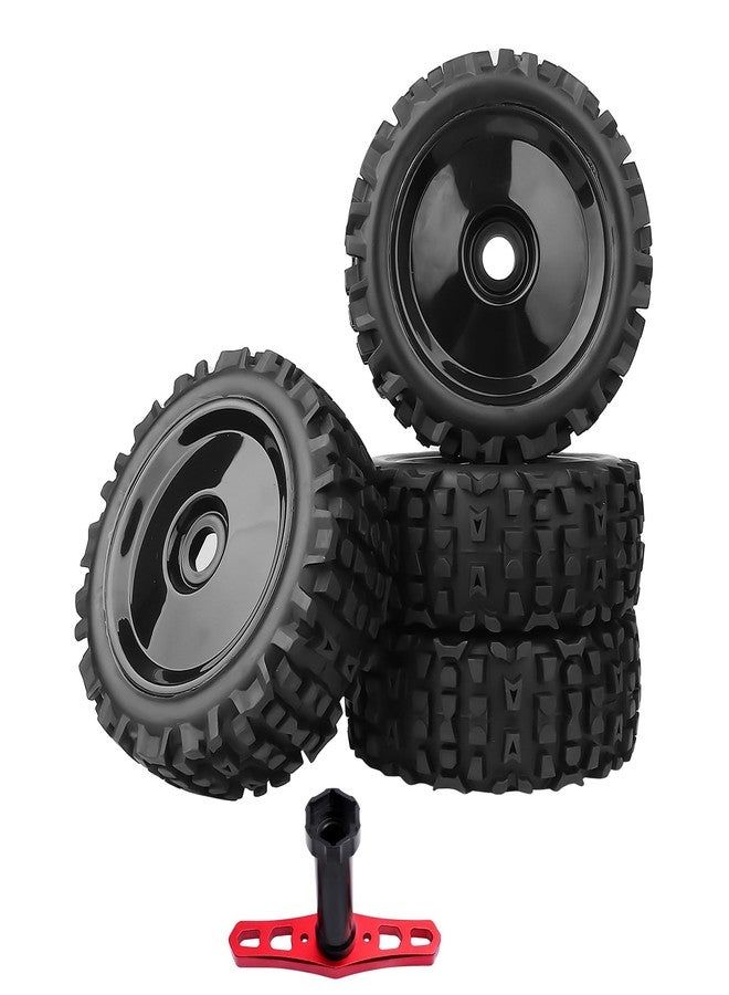 Hobbyfire PreGlued 17mm Hex RC Wheels and Tires 1/8 Scale RC Buggy Tires for Arrma Typhon 6S 3S Talion 6S, Losi 8IGHT, HPI, Team Associated - Image 1
