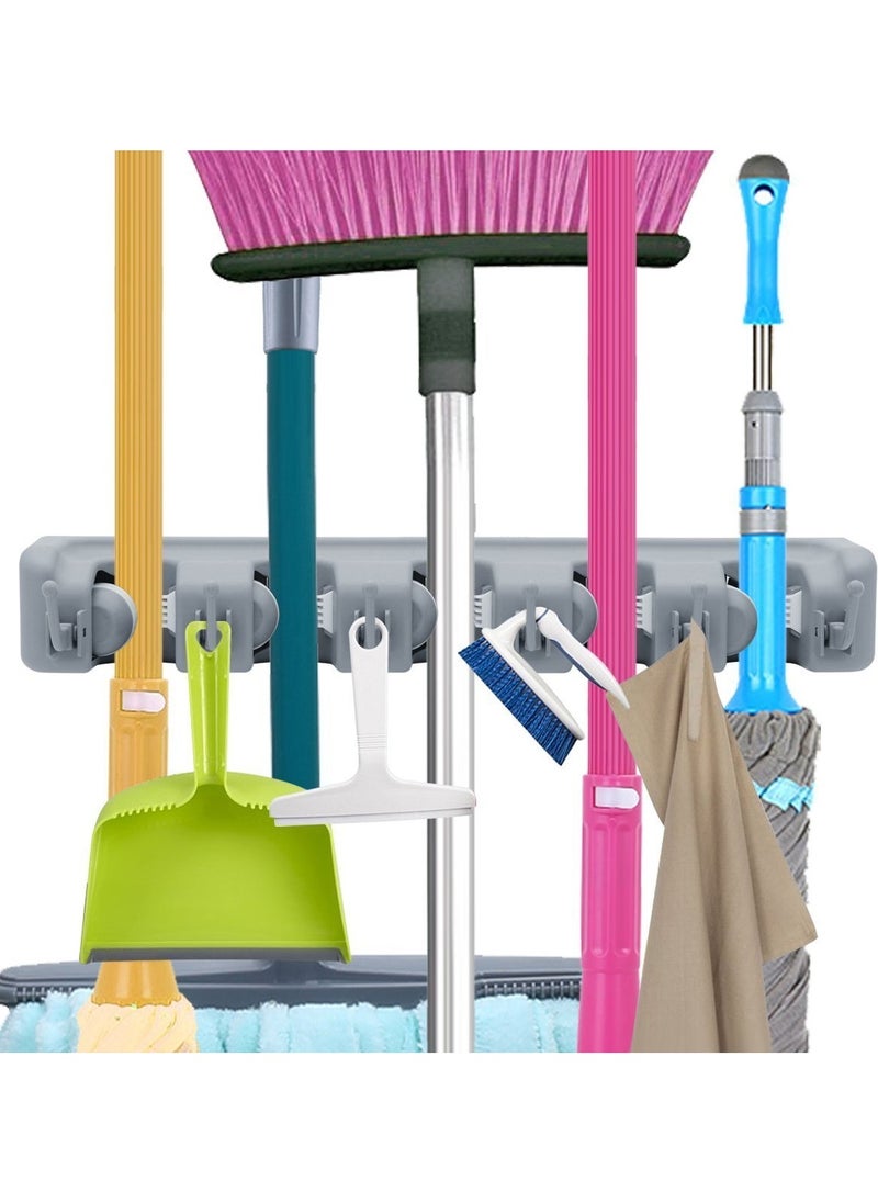 FEND Multipurpose Mop Holder Broom Holder Plastic Wall Mounted Organizer Storage Hooks Mop and Broom Holder for Kitchen Garden and Garage  - Image 4