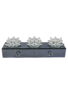 Generic Glass candle Holders – Lotus Flower Crystal Candle Holder – Lotus Petals – Decorative Glass Candle Holder and Crystal Jewelry Box with Drawers – Crystal Lotus Tealight Candle Stand – Candle Stand Deco  - Image 1
