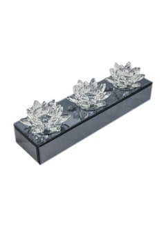 Generic Glass candle Holders – Lotus Flower Crystal Candle Holder – Lotus Petals – Decorative Glass Candle Holder and Crystal Jewelry Box with Drawers – Crystal Lotus Tealight Candle Stand – Candle Stand Deco  - Image 3