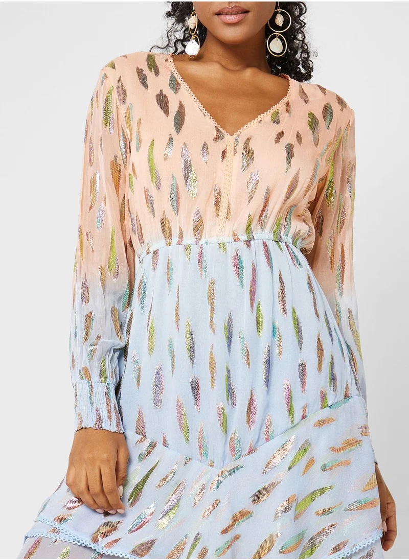 That’s My Gal Lurex Ombre Tiered Dress