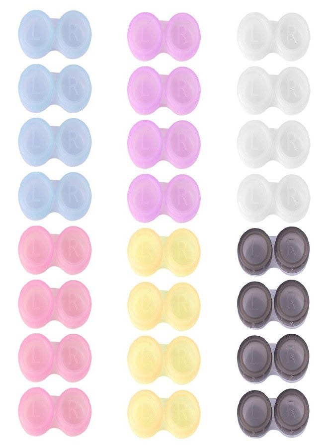 Teemico 60 Pcs Colorful Contact Lens Case Bulk Eye Lense Box Holder Container Soak Storage Travel Kit for Eyes Care,6 Colors (Black, White,Pink,Yellow,Purple,Blue) - Image 1