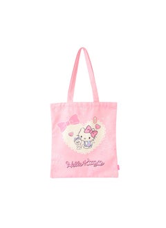 Miniso Shop in style with this cute and spacious pink Hello Kitty flat shopping bag. 
