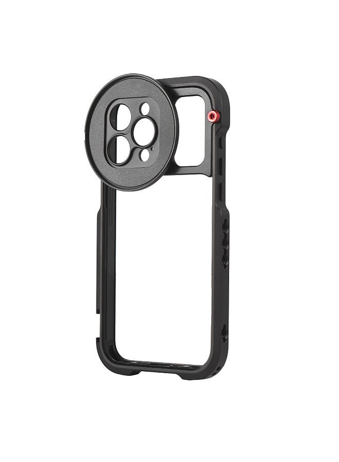 Portable Phone Cage Mobile Phone Video Rig Handheld Smartphone Stabilizer with 3 Cold Shoe Mount & 67mm Magnetic Filter Adapter Ring Replacement for iPhone 15 Pro Max Video Recording  - Image 5