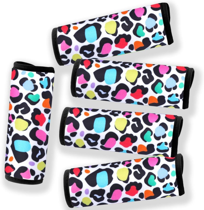 Careteilly Neoprene Luggage Handle Wrap Fluorescent Colors Luggage Identifiers/Tags/Marker (Leopard) - Image 1