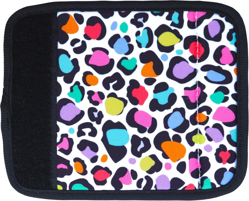 Careteilly Neoprene Luggage Handle Wrap Fluorescent Colors Luggage Identifiers/Tags/Marker (Leopard) - Image 2