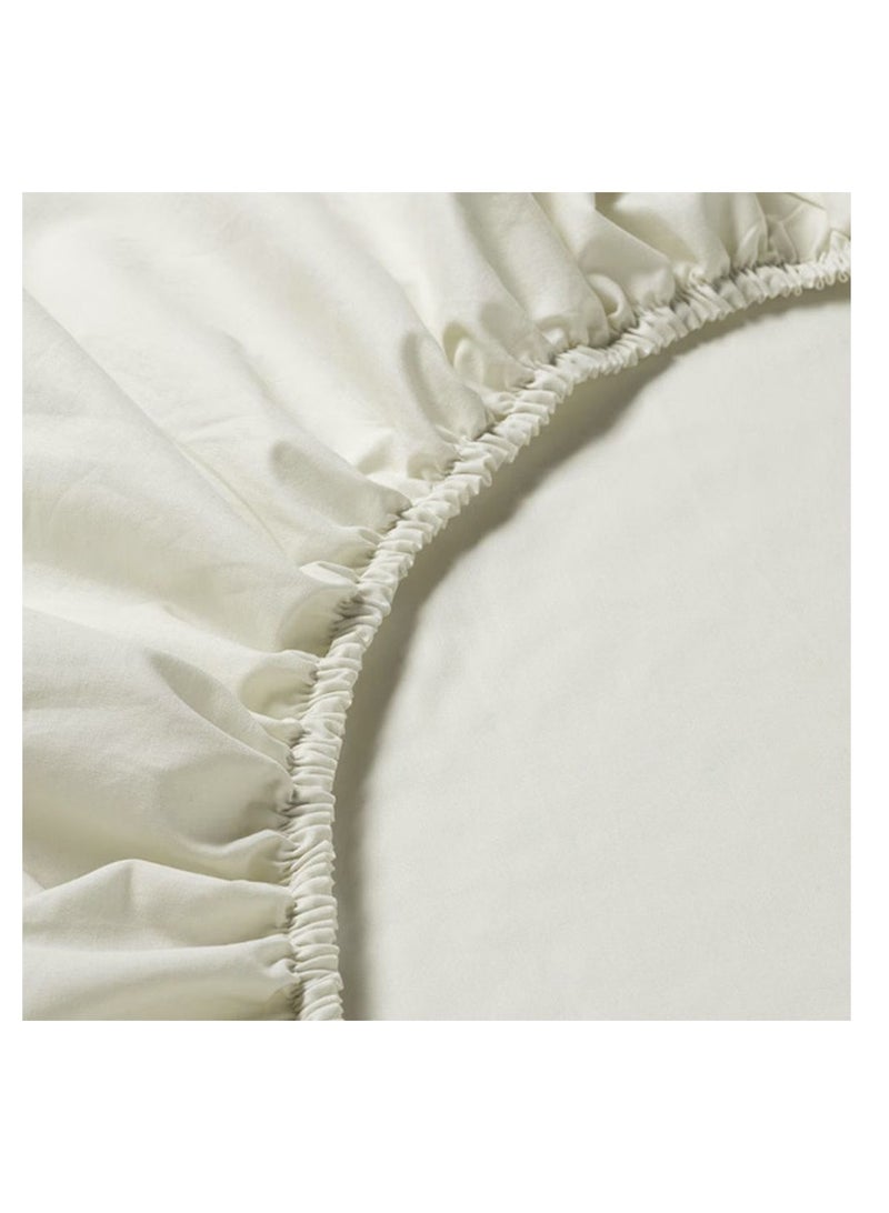 بيفت Orchard Exclusive (كريمي) ملاءة جاهزة بمقاس فردي (90 × 210 + 30 سم - مجموعة من قطعة واحدة) نسيج قطني ناعم وفاخر، أغطية سرير عالية الجودة - 180TC - Image 3