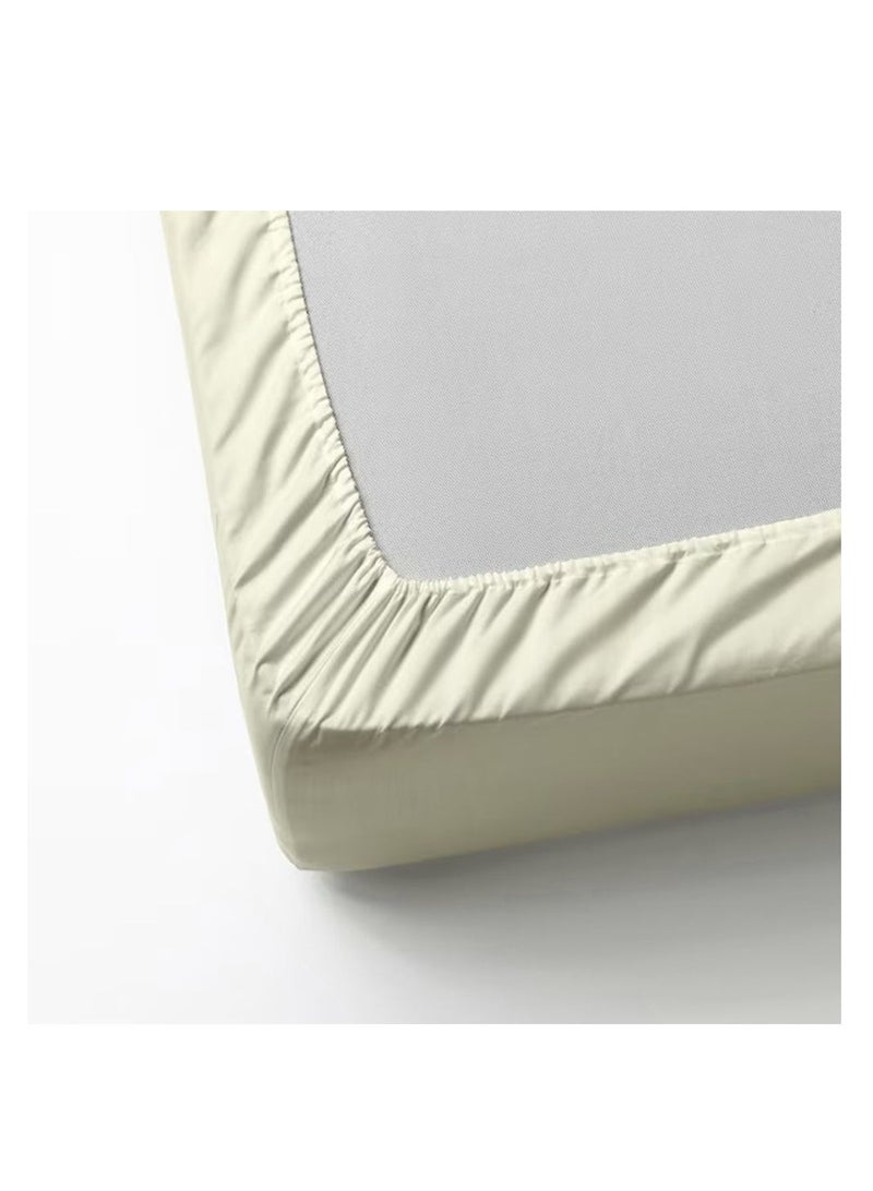 بيفت Orchard Exclusive (كريمي) ملاءة جاهزة بمقاس فردي (90 × 210 + 30 سم - مجموعة من قطعة واحدة) نسيج قطني ناعم وفاخر، أغطية سرير عالية الجودة - 180TC - Image 4