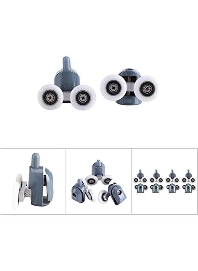 8PCS Roller Diameter 19mm for The Bathroom Pan Glass Sliding Door Pulleys,Shower Door Rollers,Runners,Wheels,Strong Load Bearing Capacity, Ultra Quiet(Double Wheel), Shower Door Rollers,8PCS Roll  - Image 5