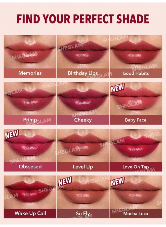 SHEGLAM Take A Hint Lip Tint-Level Up Color Changing Long Lasting Lip Gloss High Gloss