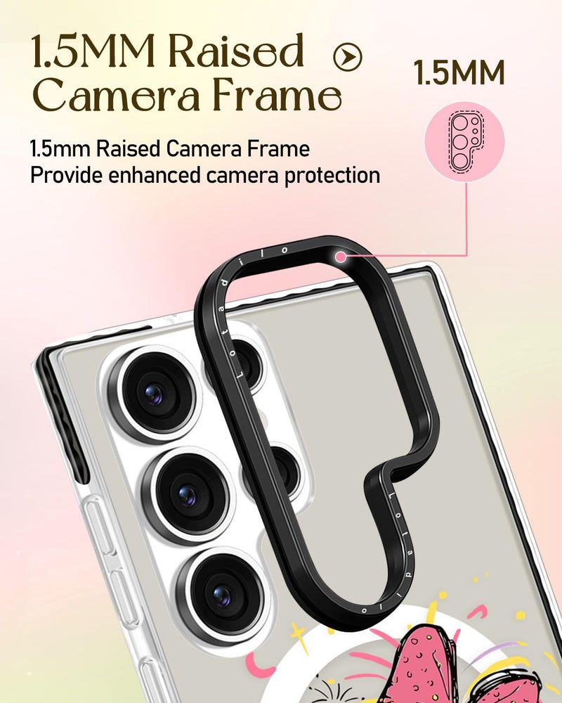 Lotadilo Cute Case for Samsung Galaxy S25 Ultra for Women Girls - Funny Castle Design Compatible with Magsafe Magnetic Ring Holder Kickstand Fashion TPU Phone Covers - Image 3