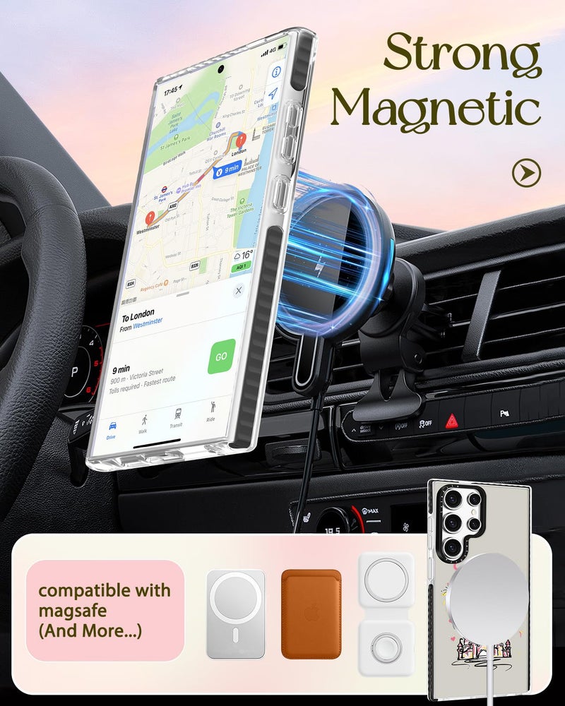 Lotadilo Cute Case for Samsung Galaxy S25 Ultra for Women Girls - Funny Castle Design Compatible with Magsafe Magnetic Ring Holder Kickstand Fashion TPU Phone Covers - Image 5