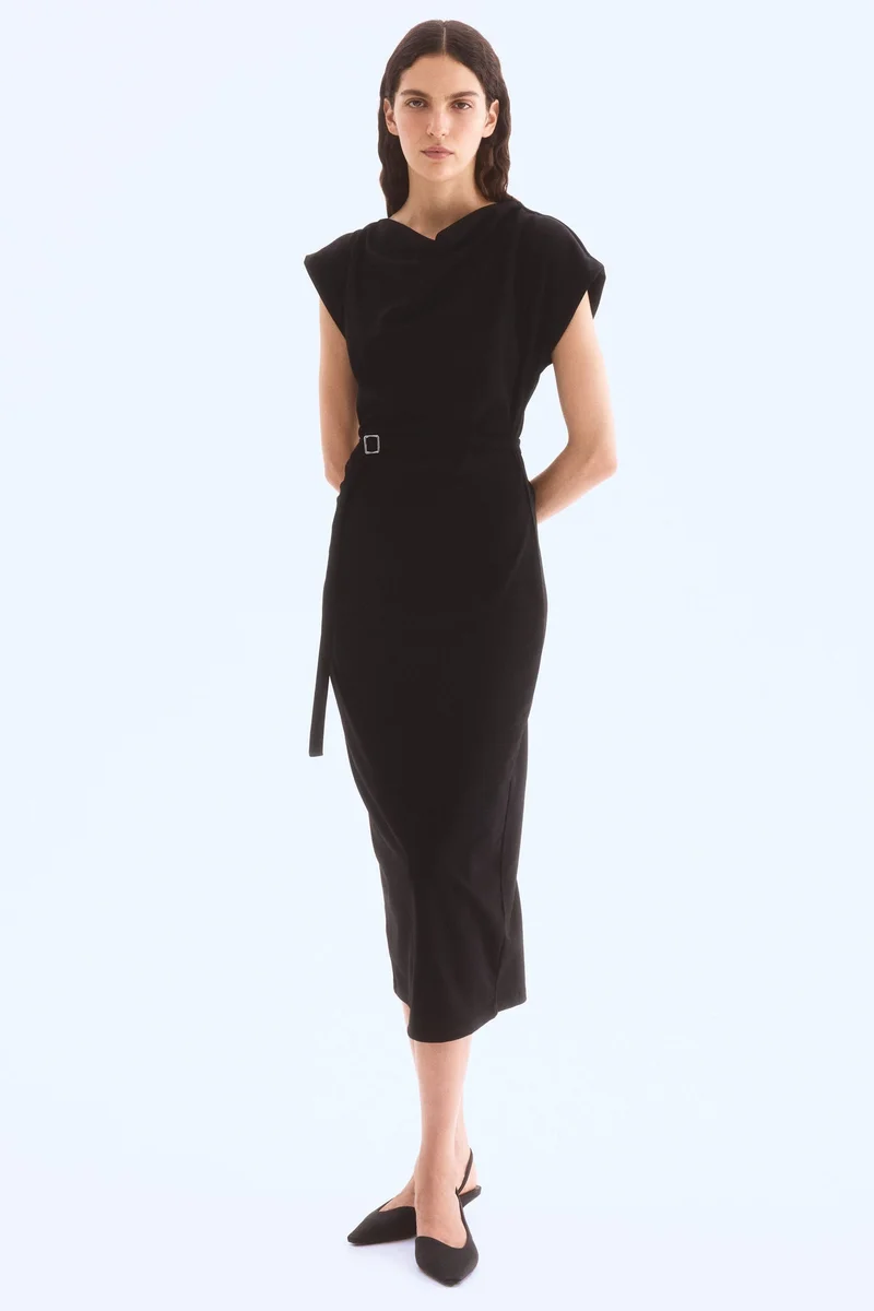 H&M Draped belted dress
