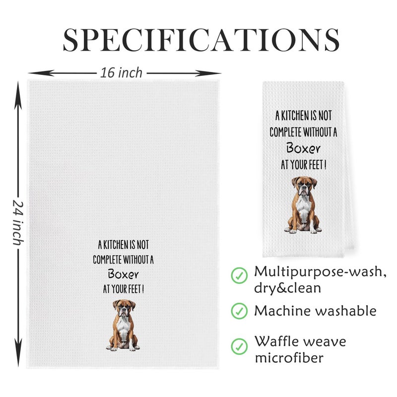Geqtt Geqtt Boxer Dog Dish Towels - Funny Gifts Decorative Waffle Weave Kitchen Hand Tea Towels (1624 Inches) - Image 5