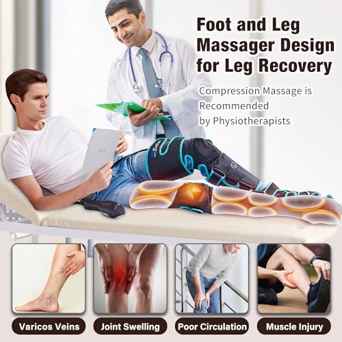 Sotion Leg Massager with Heat and Compression for Circulation Recovery Upgraded Foot Calf Thigh Sequential Massager Device with Handheld Controller 4 Modes 4 Intensities Help for Leg Pain Relief - Image 5